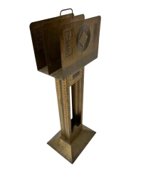 Vienna Secession Patinated Brass Magazine Rack, 1900s